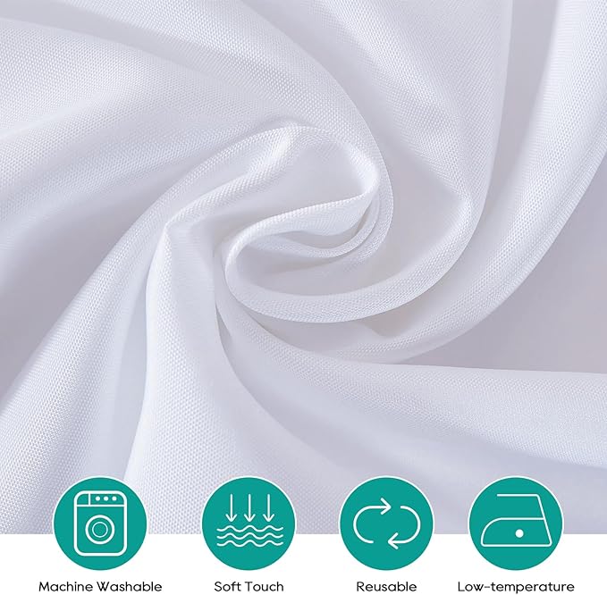 Surmente 120 inch Round tablecloths -5 Pack White Round Table Cloths, Polyester Fabric Table Covers for Weddings, Banquets, or Restaurants