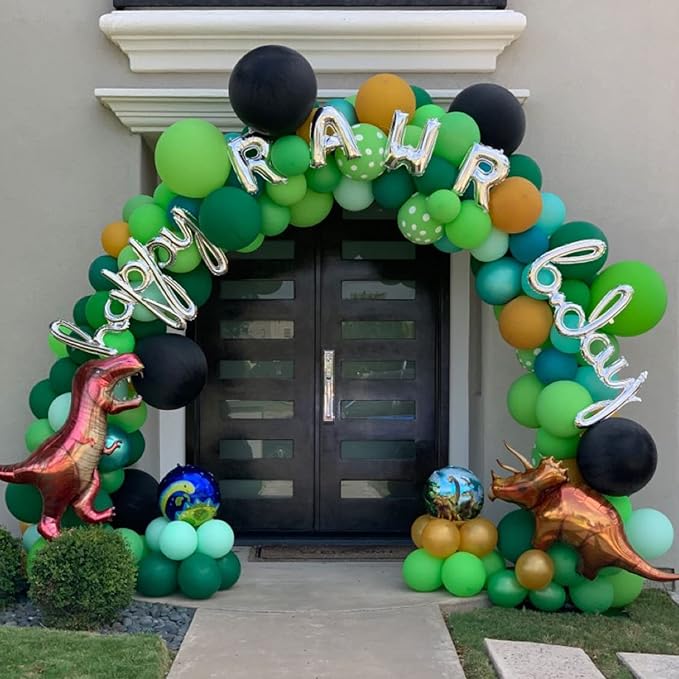 130pcs Green Balloons Different Sizes 18" 12" 10" 5" Party Latex Balloons for Birthday Dinosaur Baby Shower St. Patrick's Day Summer Jungle Forest Safari Party Decorations