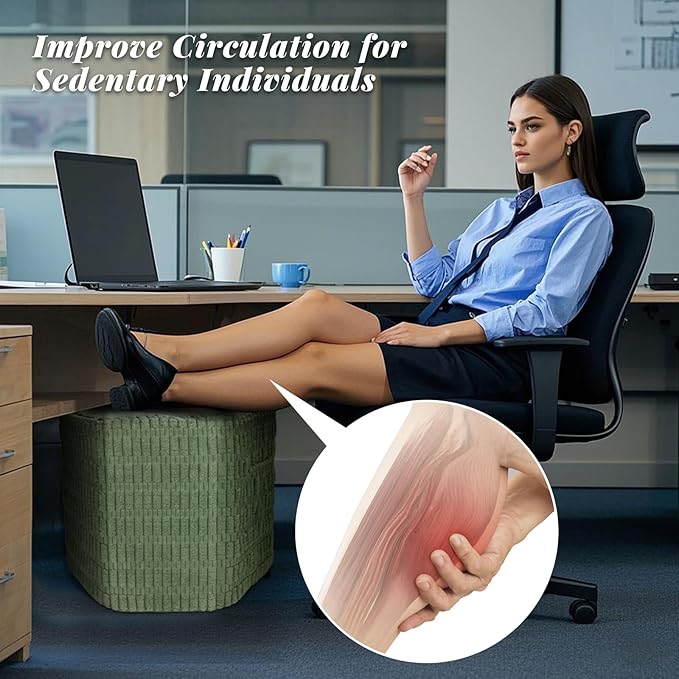 Hexagon Pouf Ottoman Stuffed with 2 Pockets & Handle, Comfort Corduroy Poufs, Non-Slip Foot Stool Storage Ottoman, Foam Floor Poufs Foot Rest for Couch, Bedroom (Green)