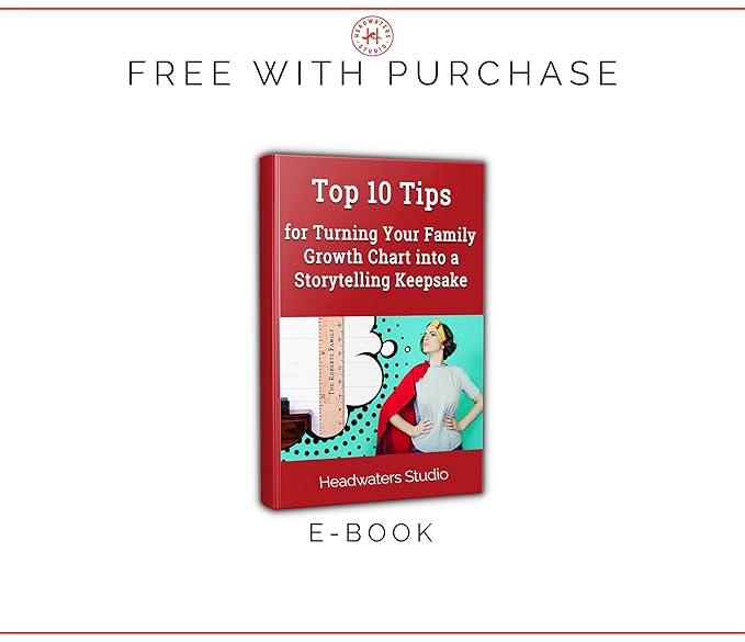 Wooden Surfboard Wall Decor Growth Chart - Surf Board Decor for Kids Room, Wooden Growth Chart for Wall, Surfboard Wall Art, Surfboards for Decoration - White Wave (9.5""x 45"")