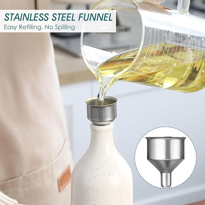 vancasso 20 Oz Ceramic Olive Oil Dispenser Bottle, Bottle Dispenser with Spout and Funnel for Kitchen,Suitable for Oil, Vinegar, Coffee Syrups & Other Liquids,Cream
