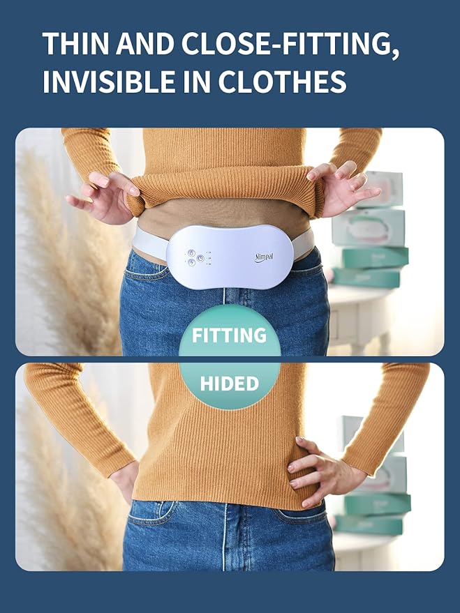 Slimpal Period Heating Pad for Cramps, FSA HSA Eligible, Portable Heat Pad for Menstrual Cramp Relief, Electric Cordless Heating Belt, 3 Timer Auto Off Setting, Gifts for Her Women Girl Wife, Purple