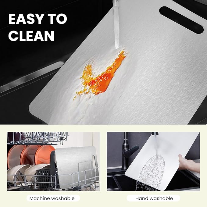 New Titanium Cutting Board - 100% Pure Titanium Cutting Boards For Kitchen,Easy to clean, Double-sided food-grade Cutting Board For Cutting Meats, Fruits And Vegetables(18 * 12)