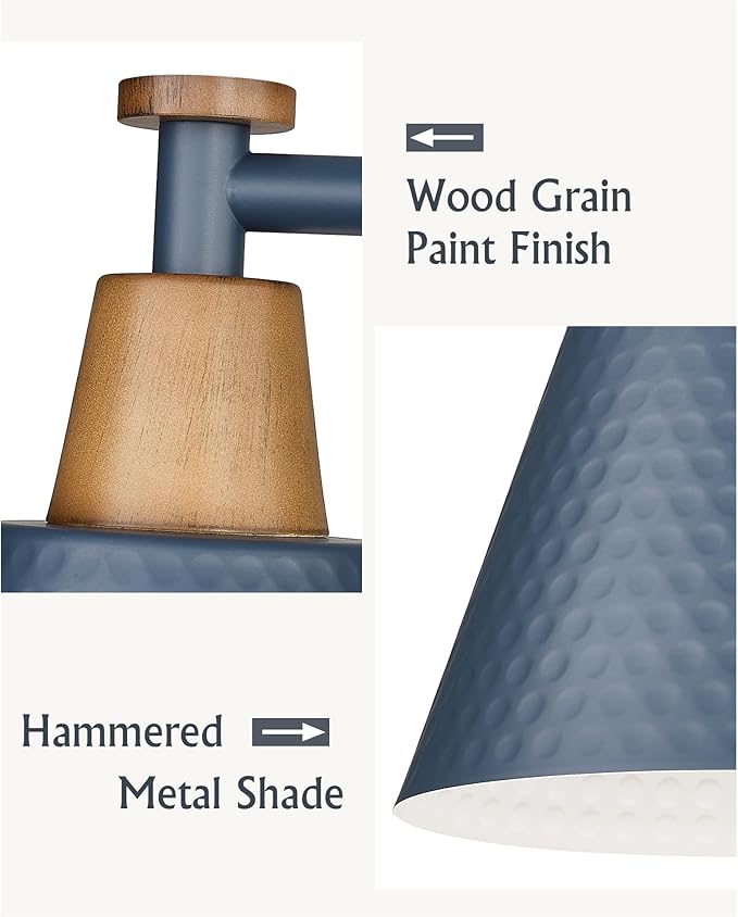 FEMILA Vintage Bathroom Light Fixtures, 45.3" Vanity Lighting Fixtures Over Mirror, 6 Light Vanity Light, Blue Finish, 4FG59B-6W Blue