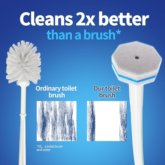 60pc Refills Disposable Toilet mats Brush Cleaning System, Toilet Cleaning Brush, 60 Replacement Brush Heads, No Handle or Base,Toliet Wand Refills,Toilet Bowl Clean Refill Pads,Toilet Scrubber Refill