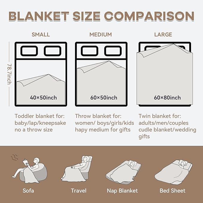 Chunky Knit Blanket - Luxury Soft Cozy 60 * 80 Throw Blanket,100% Woven Blanket Rope Knot Throw Blanket for Couch, Sofa, Home Decor, Gift - Machine Washable(Brown)