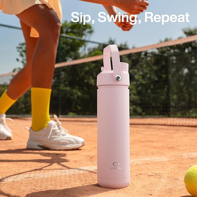 Insulated Water Bottle with Straw Stainless Steel Water Bottle, Leak-Proof, BPA-Free, Double Wall Vacuum Keeps Cold for 24 Hours for Sports, Travel, School (32 oz, Cotton Candy)