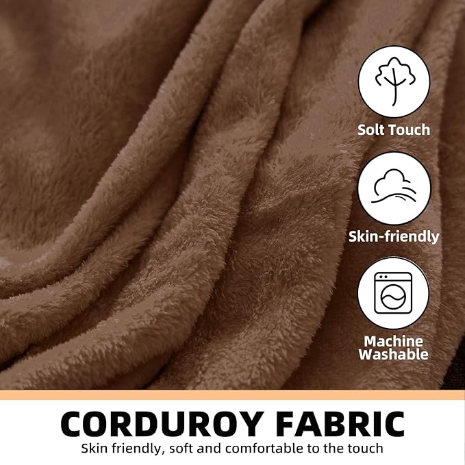 5FT,Big Bean Bag Chairs for Adults,Large beanbag with Filler Included,Memory Foam Material,Easy to Clean and Washable Corduroy Fabric,Suitable for Living Room and Bedroom (Coffee Color, 5 Foot)