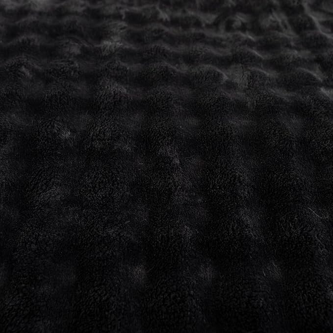 YUSOKI Luxury 3D Bubble Throw Blanket 3.1lb,All Ages,Home Decoration, (Black,60 * 80inches)