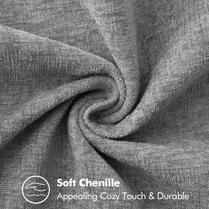 MIULEE Pack of 2 Couch Throw Pillow Covers 20x20 Inch Dark Gray Farmhouse Decorative Pillow Covers with Stitched Edge Soft Chenille Solid Dyed Spring Pillow Covers for Sofa Bed Living Room