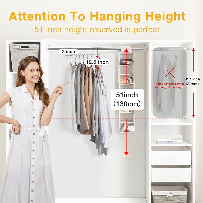 HOUSE DAY Space Saving Hangers for Clothes 20 Pack, Heavy Duty Hanger Organizer | 30 Lbs Capacity |, Metal Magic Hanger, Sturdy Multi Hangers, Closet Space Saver Closet Organizers and Storage