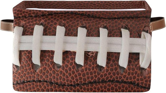 Storage Basket Bin American Football Cool Organizer Basket Collapsible Shelf Basket Cube with handle for Nursery Bedroom Bathroom, one sizex1