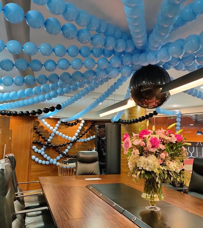 Light Blue Linking Balloons, 60PCS 6 Inch Small Baby Blue Quick Link Balloons for Making Balloon Wall Heart Arch, Tails Balloon for Wedding Birthday Baby Shower Engagement Graduation Party Decorations