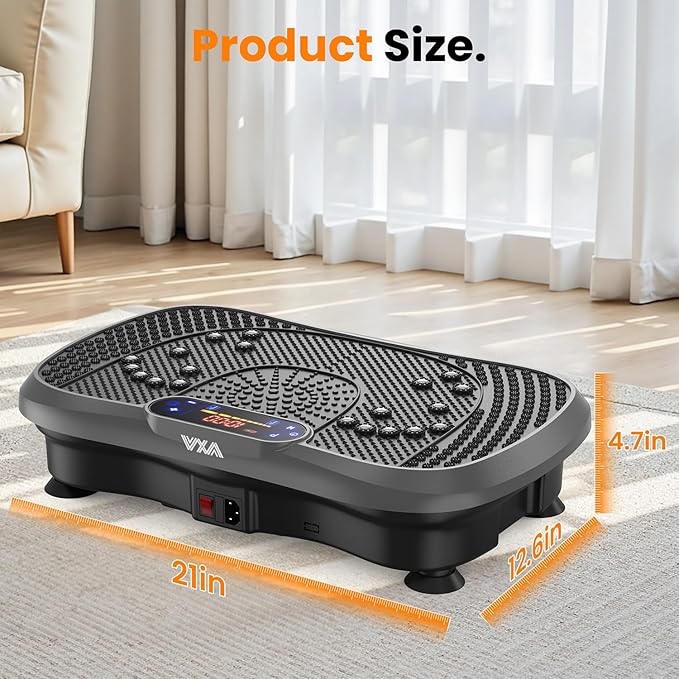 AXV Vibration Plate Fitness Platform Exercise Machine Vibrating Lymphatic Drainage Shaking Full Body Shaker Workout Vibrate Stand Shake Board Sport Gym for Weight Loss Fat Burner for Women Men