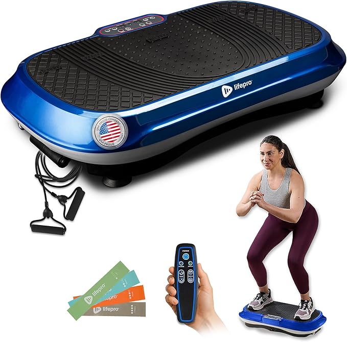 Lifepro Waver Vibration Plate Exercise Machine – High-Intensity Vibration for Muscle Activation, Full-Body Workout Vibrating Platform with Loop Bands, Fitness Equipment for Strength Toning & Fat Loss