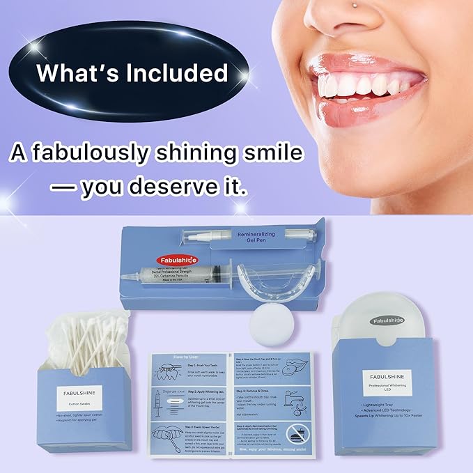 American Teeth Whitening Kit, Teeth Whitening Gel, Pen, Whitening Trays with Light, 25 Uses, Whiten Up to 8 Shades in 1 Week, 2025 Powerful Teeth Whitener
