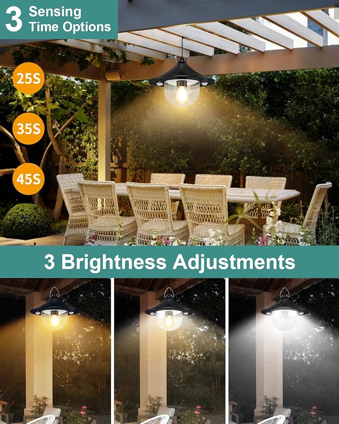Solar Shed Light Outdoor Indoor 3000LM Solar Lights Daytime Available with Remote Control, Double Motion Sensor & 5 Lighting Modes, Solar Indoor Lights for Gazebo, Shed, Garage, Barn