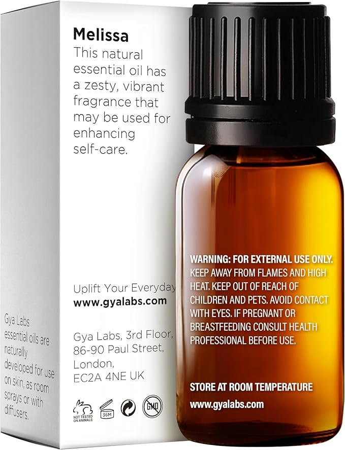 Gya Labs Melissa Essential Oil - 0.34 Fl Oz - 100% Pure Natural Melissa Oil for Candle Making Scent
