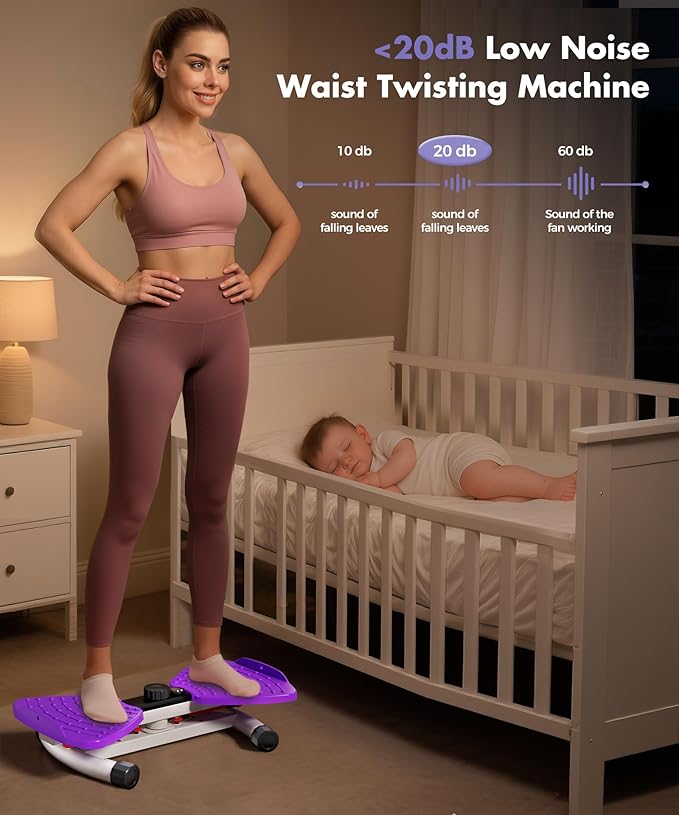 Waist Twisting Machine Fitness Tool, Ab Twister Board with the Smart LED Digital Monitor, 300LBS Capacity & 20dB Ultra-Quiet, Anti-Slip Home Gym Workout Equipment for Women Belly Fat