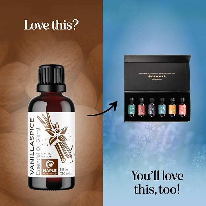 Vanilla Essential Oil Blend for Diffusers - Vanilla Spice Aromatherapy Essential Oil for Diffusers Baths Candles Soaps & DIYs Made with 100% Pure Oils Nutmeg Cinnamon Cardamom & Clove