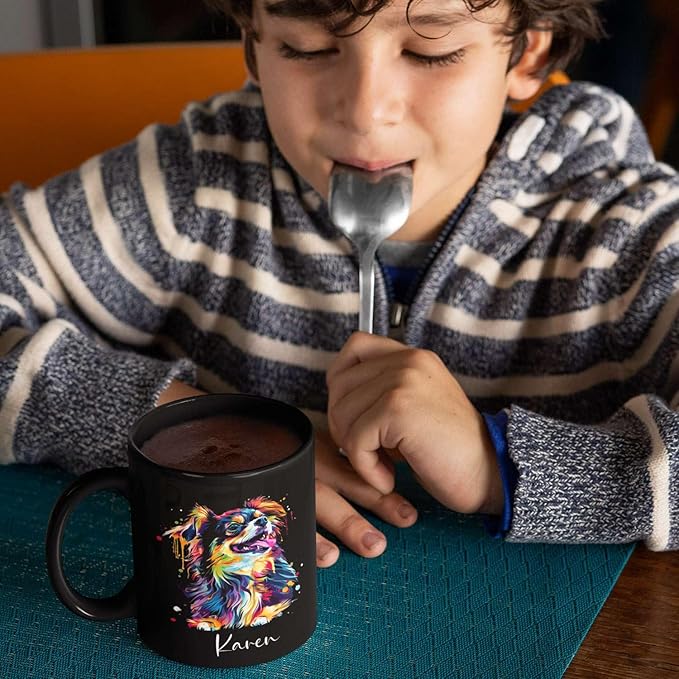 Customizable Dog Themed Ceramic Mug, 11oz & 15oz, Personalized with Name and Colorful Pet Design, Ideal for Dog Lovers