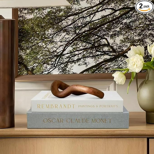 Linen Decorative Books for Home Decor,Set of 2 Aesthetic Faux Decor Book for Decoration,Fake Books for Bookshelf,Keepsake Storage Box (Sage & Beige)