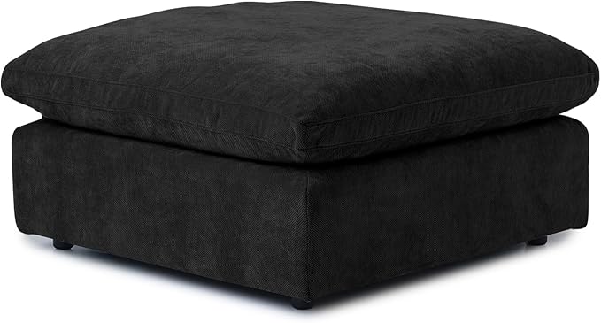 JACH Modular Ottoman Seater for Living Room, Cushion Covers Removable, Minimalist Comfy Footstool, Breathable Ottoman for Living Room Apartment (Black)