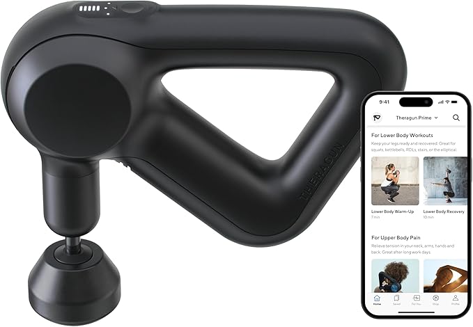 TheraGun Therabody Prime (4th Generation) - Deep Tissue Percussion Therapy Massage Gun - Bluetooth Enabled, Personal Massager for Pain Relief in Neck, Back, Leg, Shoulder and Body