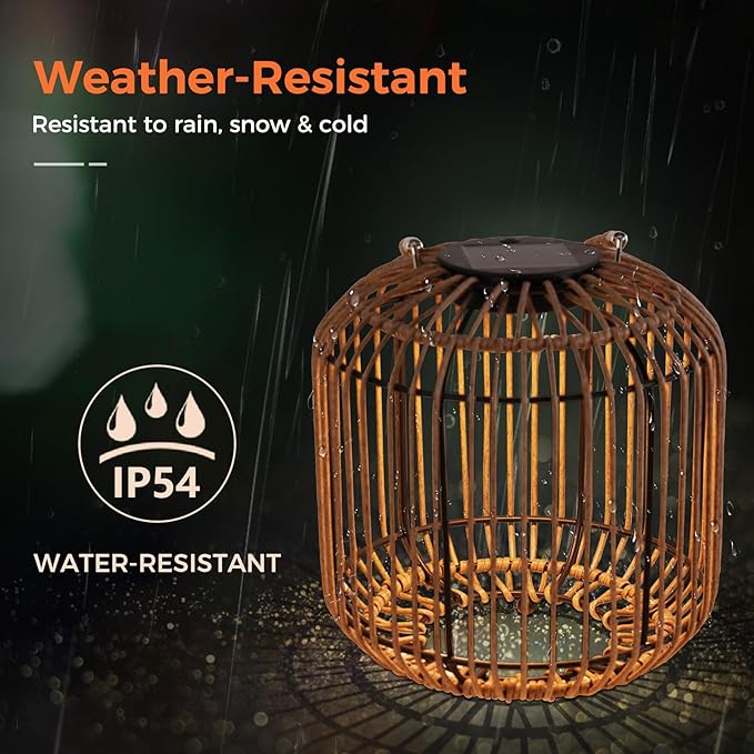Solar Yard 2-Pack Outdoor Solar Lamp, Water-Resistant Lights for Outside Hanging Lantern Table Lamp Lights Decoration for Garden, Yard, Patio, Porch, Trees, Pathway, Natural