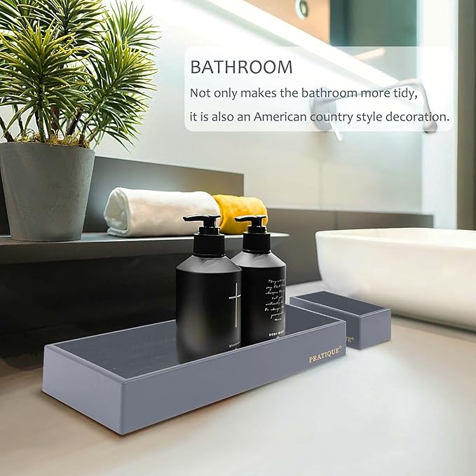 Bamboo Drawer Organizer - Kitchen Utensil Organizer Silverware Tray Cutlery Holder,Office Desk Supplies and Accessories,8.9 * 5.9 * 2.6,Grey