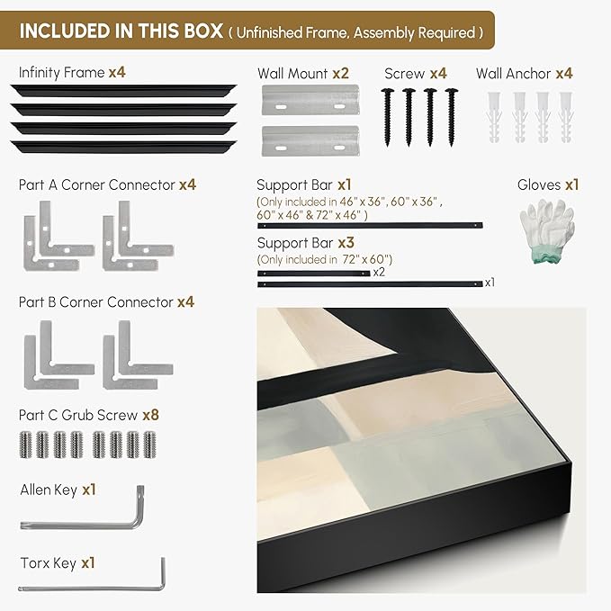 SIGNWIN 36"x46" Extra Large Framed Wall Art Modern Neutral Abstract Geometric in Black and Beige, Clean Minimalist Design for Home Living Room Bedroom Decor (Frame Assembly Required)