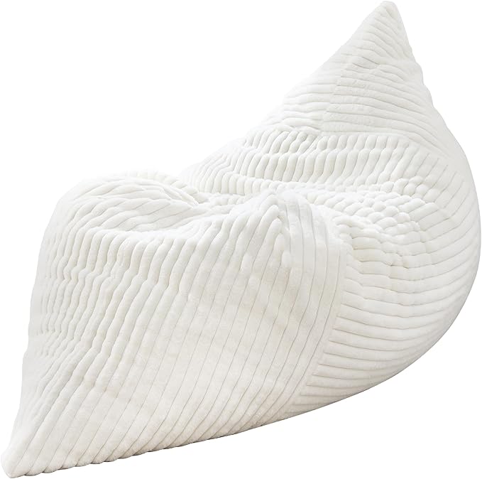 Hobestluk 3 in 1 Bean Bag Chair Giant Bean Bag Chairs Convertible Bean Bag Floor Cushion with Machine Washable Cover, Beanbag Chairs for Adult (White)