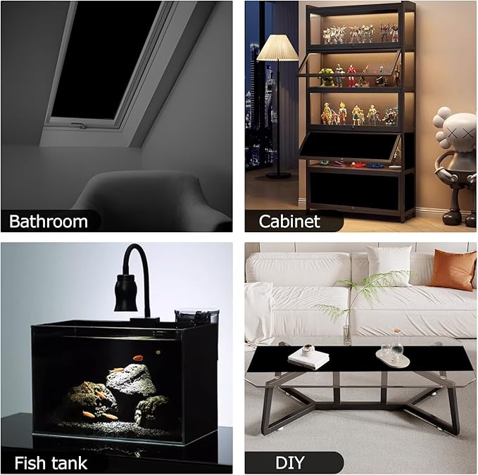 HIDBEA Mirror Blackout Window Film,100% Light Blocking Room Darkening Window Privacy Film,Mirror Glass Window Film Heat Control,Removable Window Cover Tint for Day Sleep(Mirror Black,23.6in x 6.5ft)