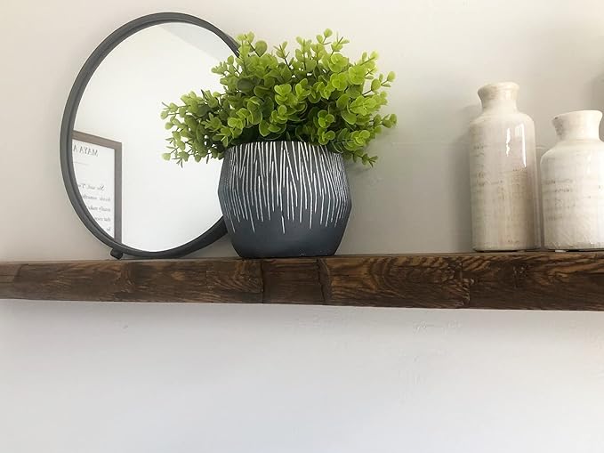 joelsantiques 42 Inch Floating Shelves for Wall - 42x9x2 in - Made of Natural Wood and Easy Install - Heavy Duty Rustic Book Shelves - Perfect for Bathroom, Kitchen, Living Room - Medium Brown