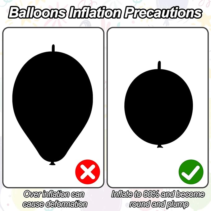 White Link Balloons, 100PCS Linking Balloons with Tail for Making Balloon Wall Arch and Chains, Pearl Quick Balloon for Wedding Birthday Baby Shower Engagement Graduation Party Decorations (6inch)