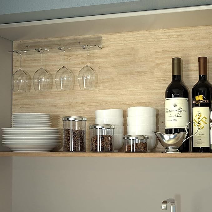 WANLIAN Wine Glass Holder - Wall Mounted Acrylic, Pack of 2 - Reception Party & Kitchen Tableware Storage Rack
