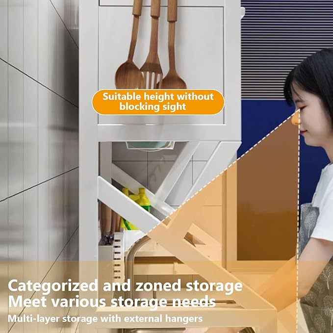 Kitchen sink rack dishwashing sink countertop dustproof cupboard storage multifunctional tableware storage drain rack double layer,KeepKitchen Sink Shlef Organized Space-Saving(White,65cm/25.6in)