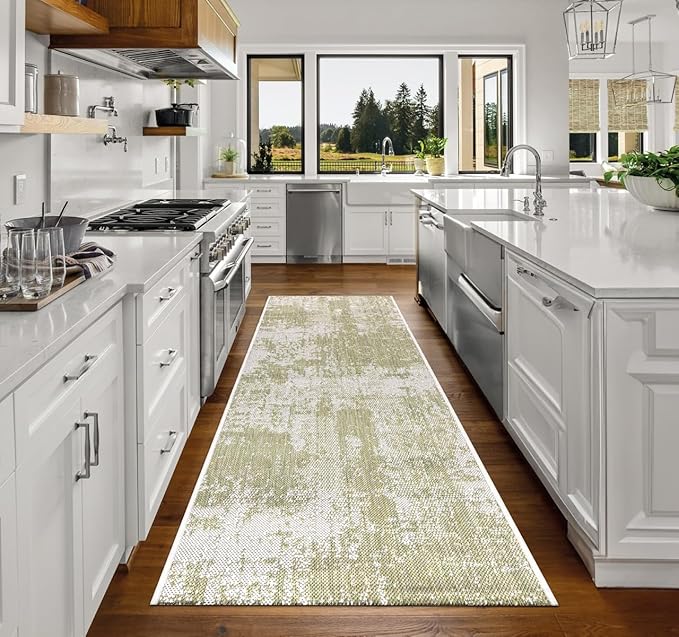 Keen Home Design Terrace Outdoor Runner Rug - 2x10 Washable Indoor/Outdoor Rug for Patio, Kitchen, Balcony, Beach, Garden, Deck and Porch, Size: 2'2"x9'11"