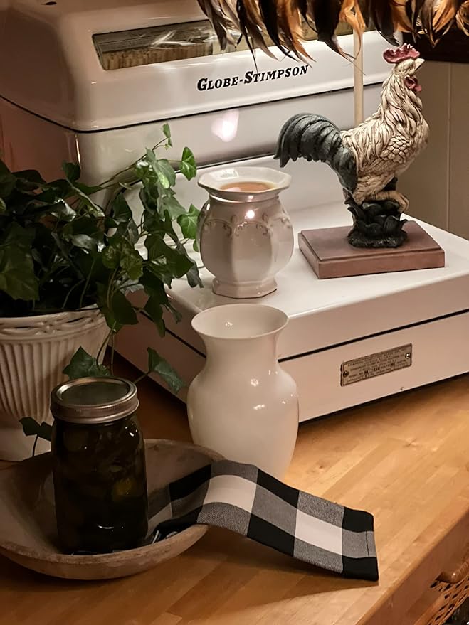 Floral Supply Online - 8" White Rose Vase and Flower Guide Booklet - Decorative Glass Flower Vase for Floral Arrangements, Weddings, Home Decor or Office.