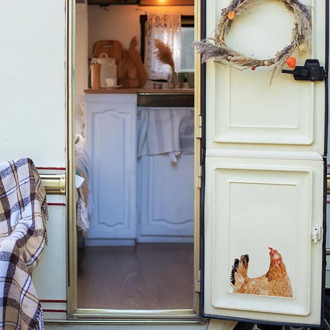 Chicken Lover Gifts Window Stickers, Cute Hens Wall Decals Peel and Stick, Funny Removable Vinyl Chicken Decoration for Farmhouse Kitchen Bedroom Door Refrigerator