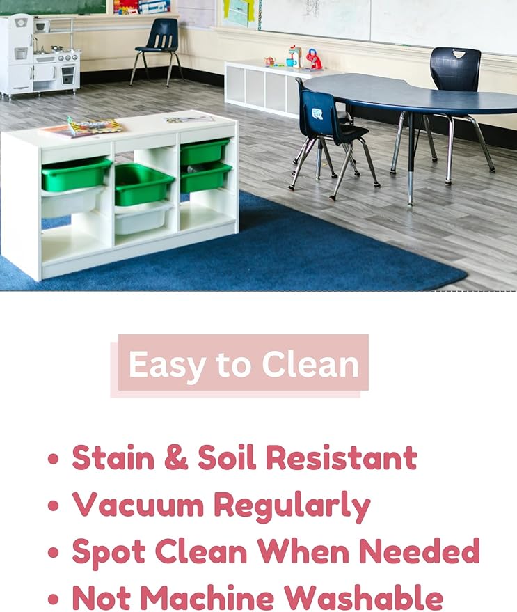 KOECKRITZ Soft and Colorful Kids Classroom Area Rugs (Passes Flammability Pill Test) Many Sizes and Bright Colors to Select from (5' x 5', Glamour)