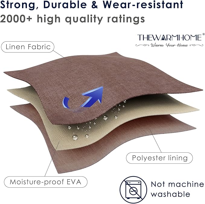 TheWarmHome Small Fabric Canvas Storage Bin with Cotton Rope Handles - Foldable Empty Basket for Gift (Brown-1 Pack,11.8L7.9W5.2H inch)