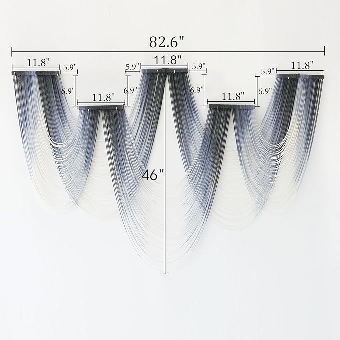 IOWER Large Macrame Wall Hanging Decor Dip-Dyed Macrame Wall Decor Wall Art Craftsmanship Fiber Art Boho Chic Wall Decor Modern For Bedroom Livingroom Backdrop