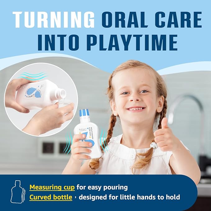 Mouthwash for Kids P113+ Peptide Anti Cavity Mouth Rinse Alcohol Free for Teeth and Gums Safe Oral Hygiene for Newborn to Toddler 11.08 fl oz (11.08 Fl oz, Original(Unflavored))