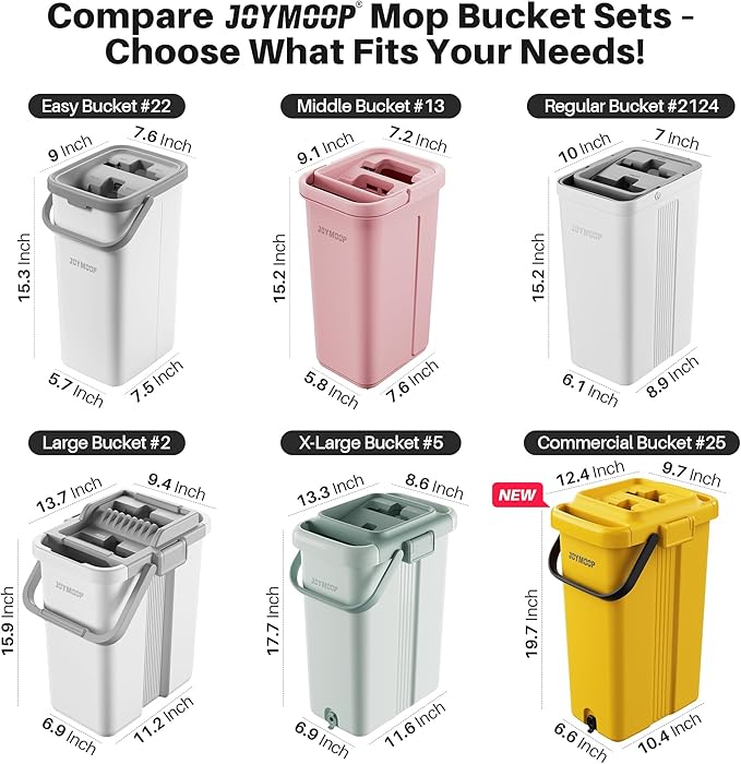 JOYMOOP Easy Clean and Self-Squeezing Microfiber Flat Mop and Bucket System, Mops for Floor Cleaning and Wall Cleaner, Hardwood, Tile, Laminate, Vinyl Floors, Smooth Walls, and Glass Windows