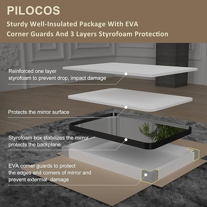 65 x 22 Inch Full Length Floor Mirror, Rose Gold Wall Mounted Full Body Mirror with Aluminum Alloy Brushed Ribbed Texture Frame, Tall Floor Mirror for Living Room/Entryway/Bedroom