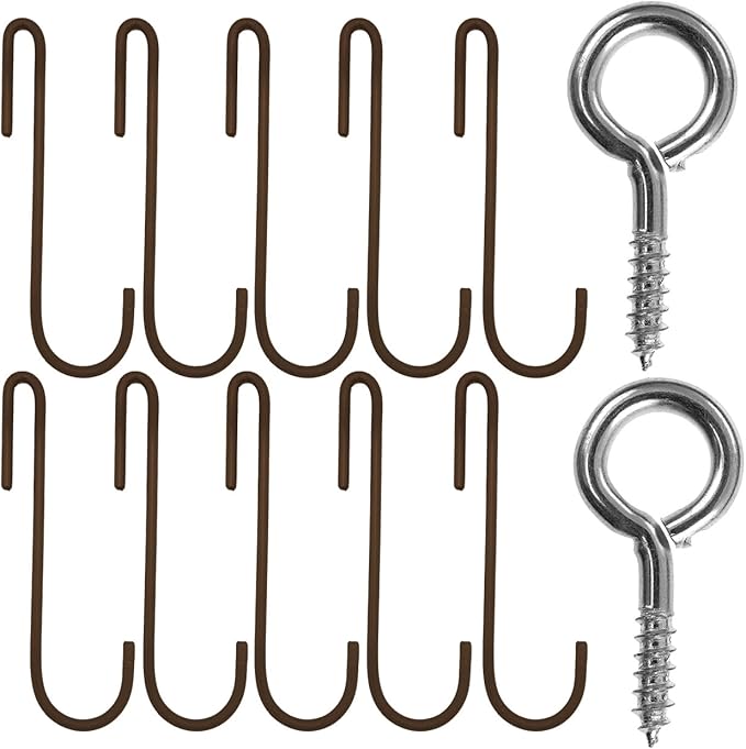 Sorbus Pot and Pan Rack for Ceiling 31" with 10 S Hooks — Decorative Oval Mounted Storage Rack — Multi-Purpose Organizer Great for Home, Restaurant, Kitchen Cookware, Utensils, Books, (Bronze)