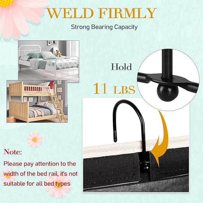 Bedside Storage Caddy/Bedside Hanging Storage Bag for Headboards Bunk Beds Dorm Rooms Book Phone Magazine Holder (2PC Black)