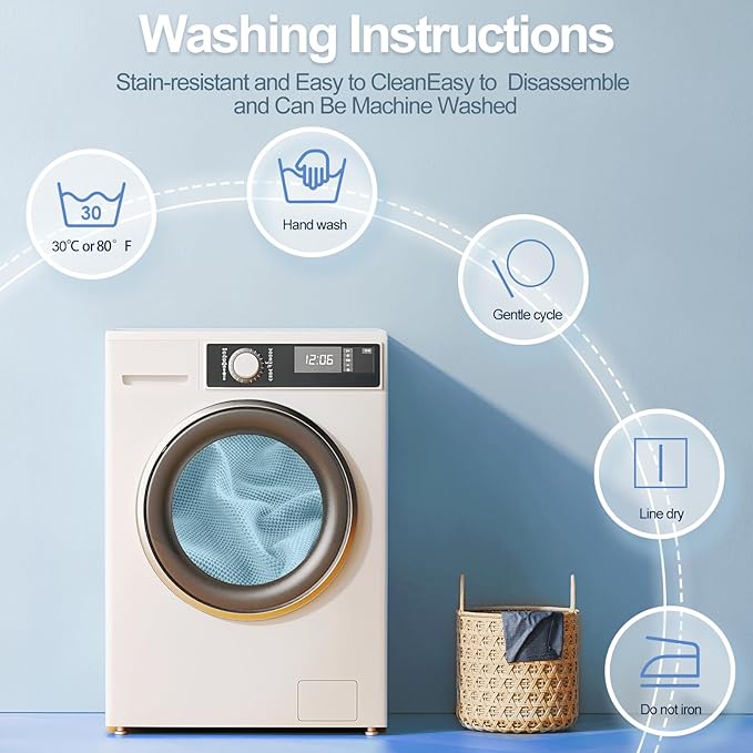 Large Backrest Cushion Covers Super Stretch Backrest Covers for 3 Cushion Couch Sofa, Couch Back Cushion Covers Featuring with Chenille Yarn (Softer Version, 3PC, Blue)