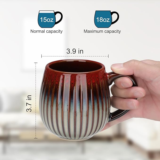 CosyCorner Ceramic Coffee Mug, 17 oz Large Coffee Cups for Home and Office, Ceramic Cup for Coffee & Tea(A)